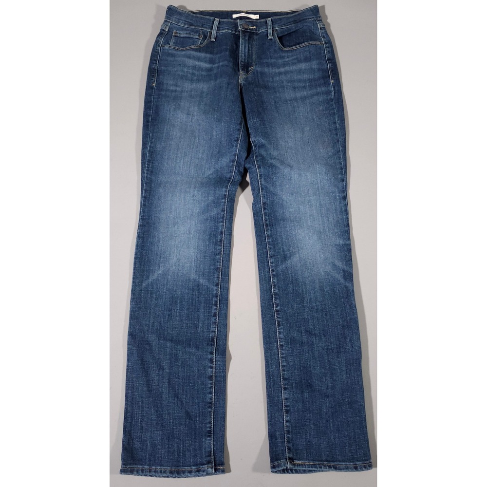 Levi's 505 Straight Jeans Womens 8M W29 L32 Blue Denim Mid Rise Stretch